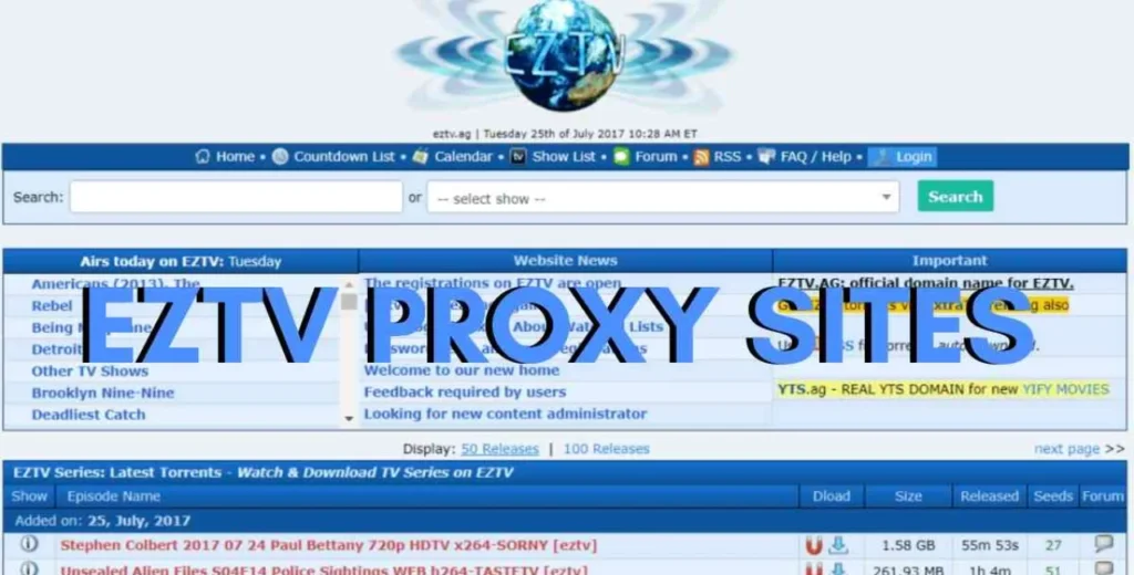 EZTV is a 1337x Torrents Mirror Sites and Alternatives in 2024