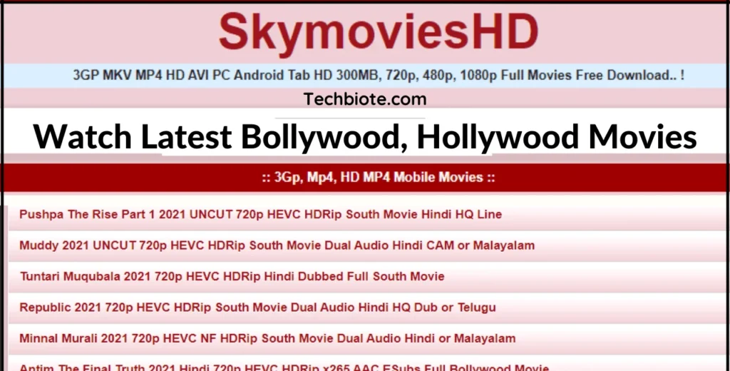 SkyMovies HD is Best Sites for Telugu Movie Torrents in 2024